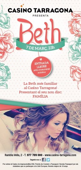 Cartel del concierto de Beth en Tarragona