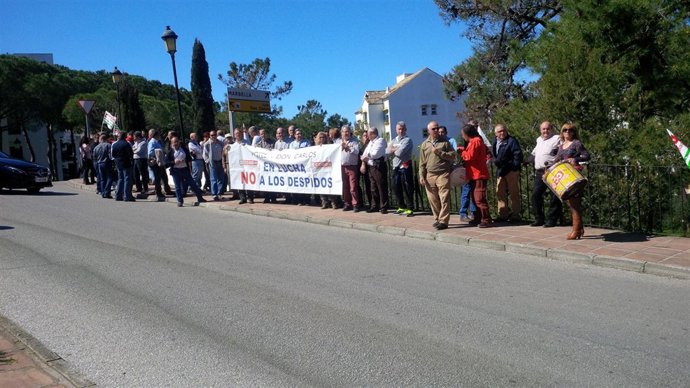 Concentración de trabajadores hotel don carlos de marbella