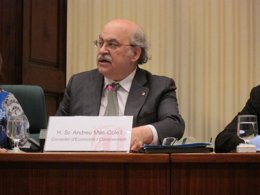 El conseller de Economía Andreu Mas-Colell en comisión parlamentaria
