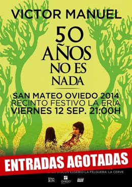Cartel del concierto de Víctor Manuel en Oviedo