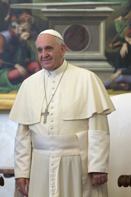 Papa Francisco con el presidente de Haití, Martelly, y su esposa
