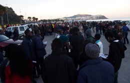 Manifestación en la playa de Tarajal  