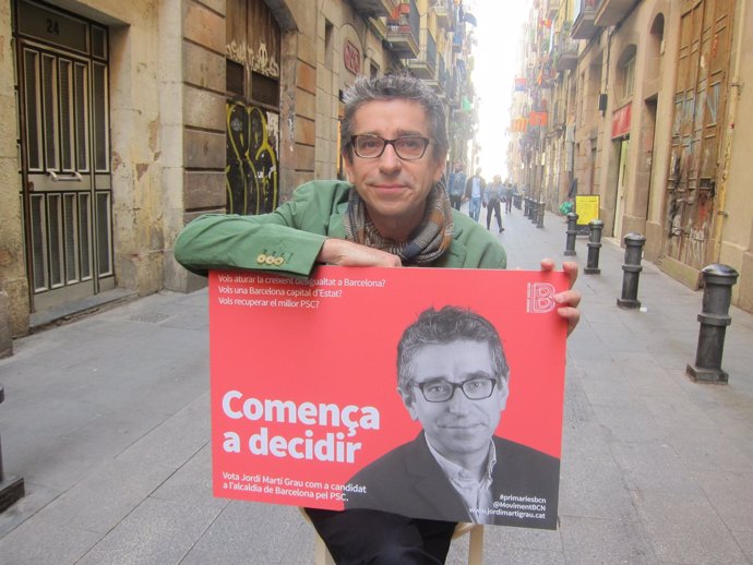 Jordi Martí (PSC) en la presentación de su campaña para las primarias