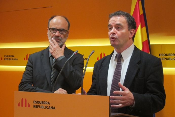 El alcalde de Alcanar, Alfons Montserrat, y Alfred Bosch (ERC)