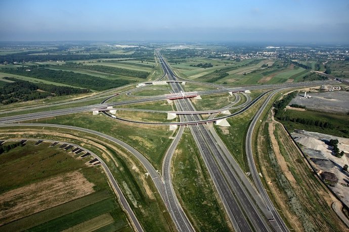 Carretera construida por Ferrovial en Polonia