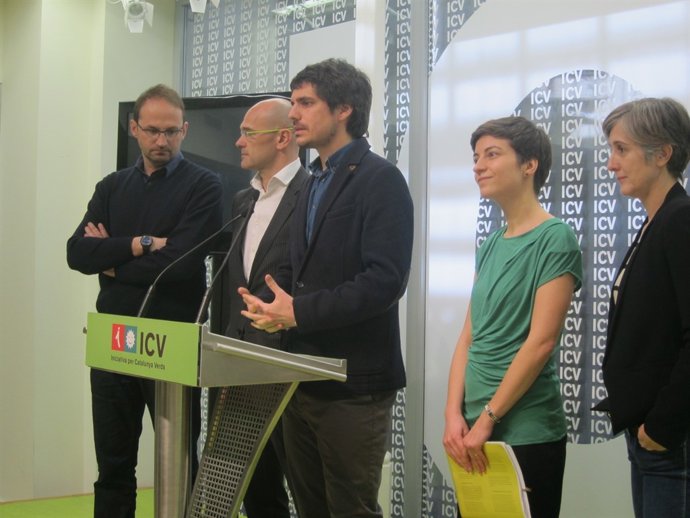 J.Herrera,R.Romeva,E.Urtasun (ICV),Ska Keller (Verdes europeos),D.Camats (ICV)