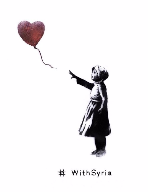 Imagen de Banksy por la paz en Siria