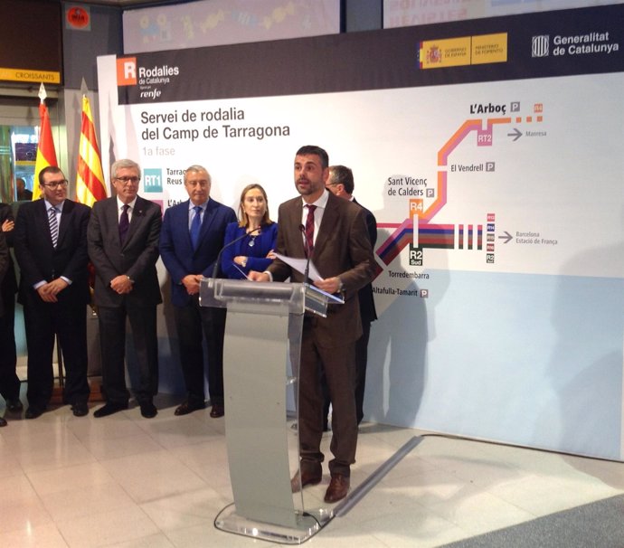 El conseller Santi Vila presenta el nuevo servicio de Rodalies en Tarragona