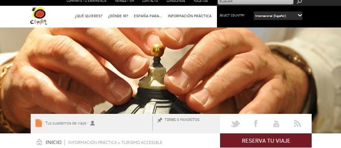 Web Turismo Accesible de Turismo de España