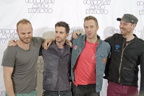 La Banda Británica Coldplay En Un Photocall En Madrid