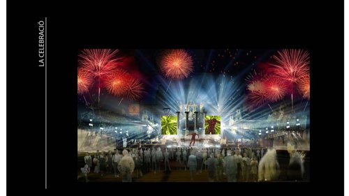 Simulación de la fiesta de fin de año en Barcelona