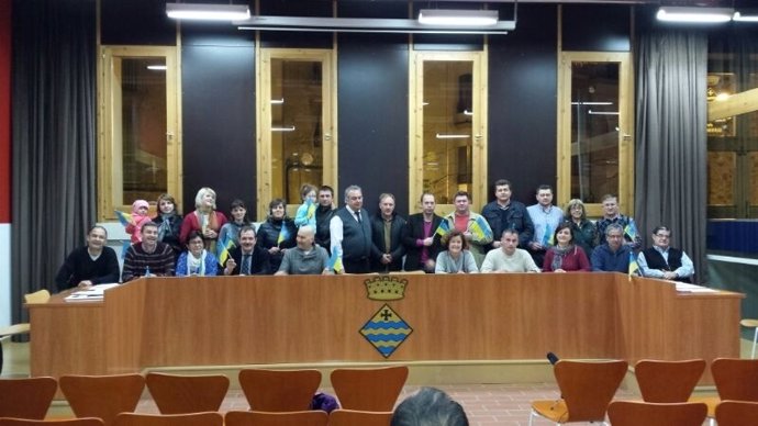 Los concejales de Guissona mostraron su apoyo a sus vecinos de Ucrania