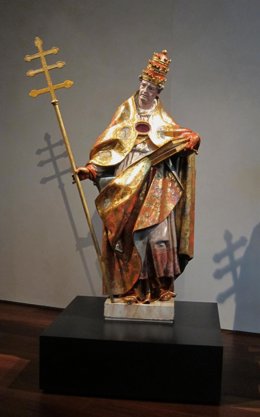 La talla de San Gregorio de Gregorio Fernández incorporada al Museo de Escultura