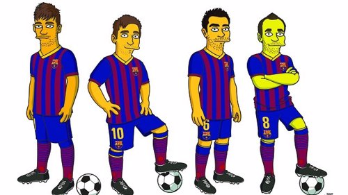  Xavi, Iniesta, Neymar Y Messi  En Los Simpson
