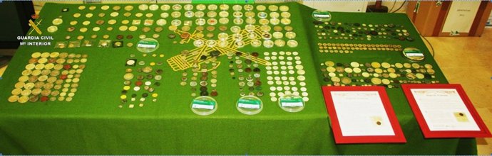 Monedas incautadas en un robo