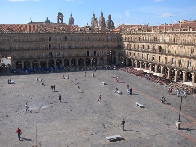 Vista de la Plaza Mayor de Salamanca desde el balcón consistorial