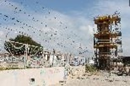 Obras de la pasarela en Can Foradí