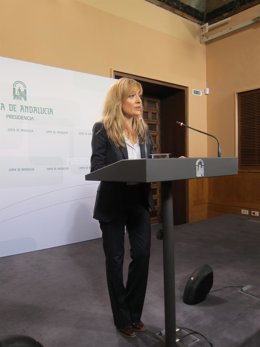 La secretaria general de UGT-A, Carmen Castilla, en San Telmo