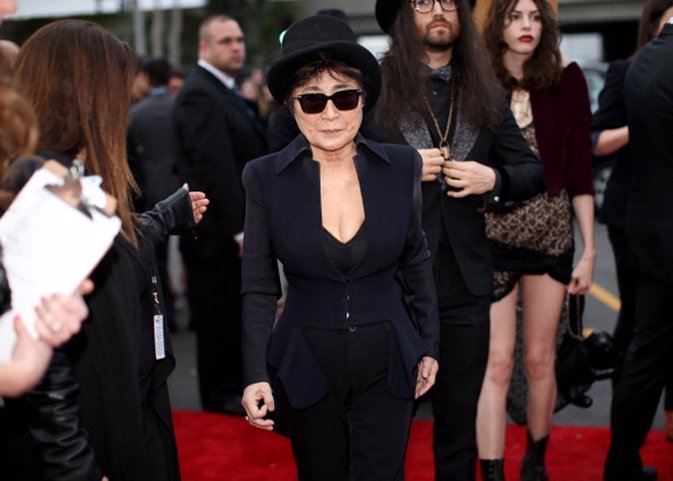 LOS ANGELES, CA - JANUARY 26:  Yoko Ono attends the 56th GRAMMY Awards at Staple