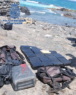 Alijo de cocaína encontrada en la playa de Telde