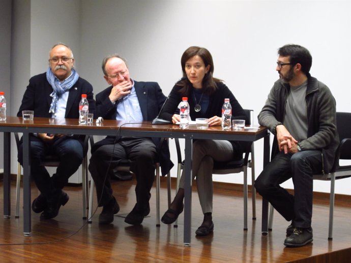 Carod-Rovira junto a Mira, Pagès y Climent en la presentación de '2014'