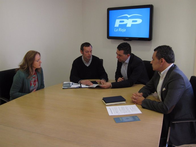 Escobar, Cuevas, Moreno y Mendiola, durante la reunión