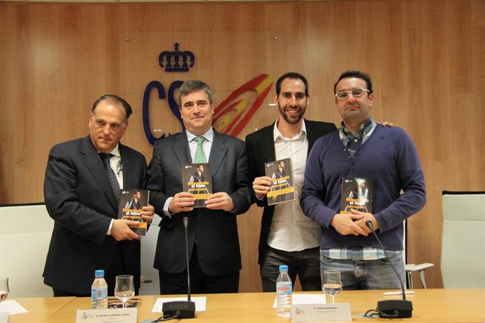 Ander Mirambell, Javier Tebas y Miguel Cardenal