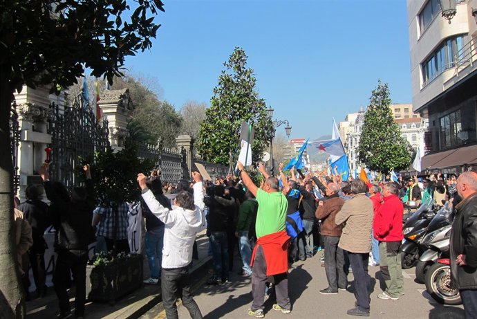 Pescadores protestando