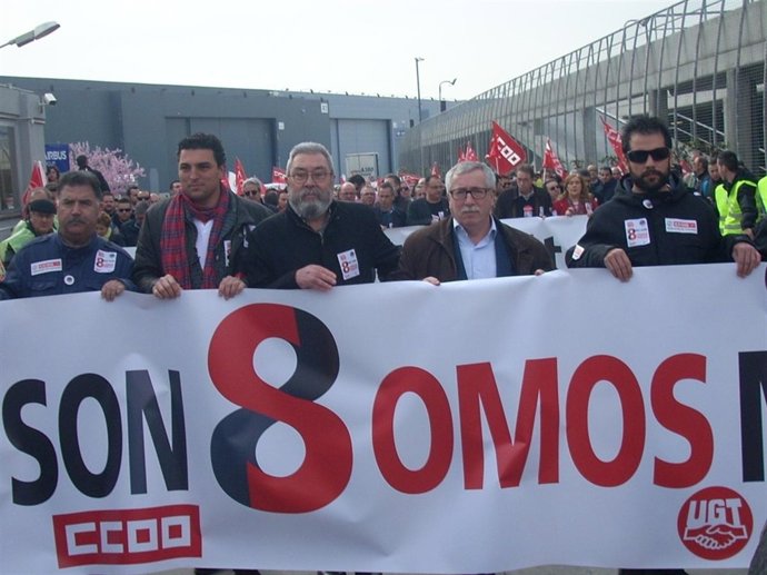 Manifestación en apoyo a los de airbus