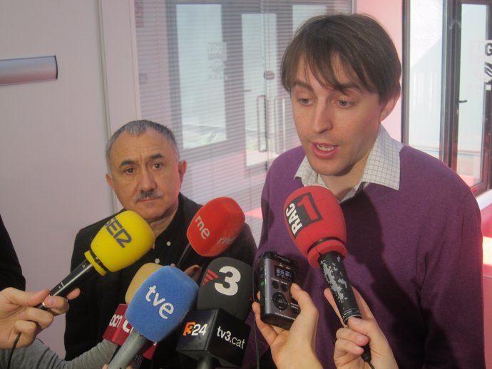 Josep Maria Álvarez (UGT) y Javi López (PSC)