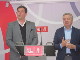 El secretario xeral del PSdeG, José Ramón Gómez Besteiro, y José Blanco