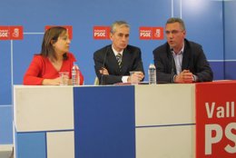 Iratxe García, Ramón Jáuregui y Javier Izquierdo en el PSOE de Valladolid