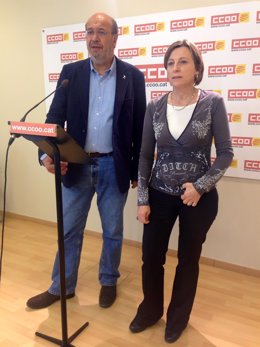 Joan Carles Gallego (CC.OO.) y Carme Forcarell (ANC)