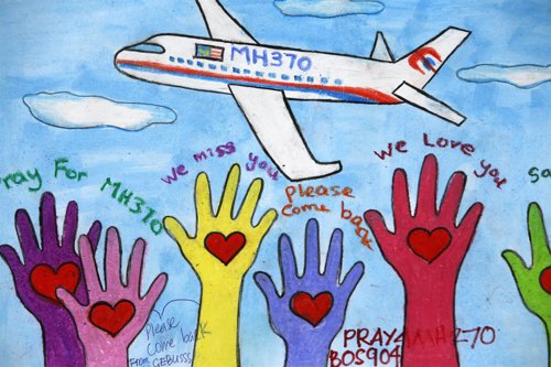 Dibujos sobre la desaparición del avión de Malaysian Airlines