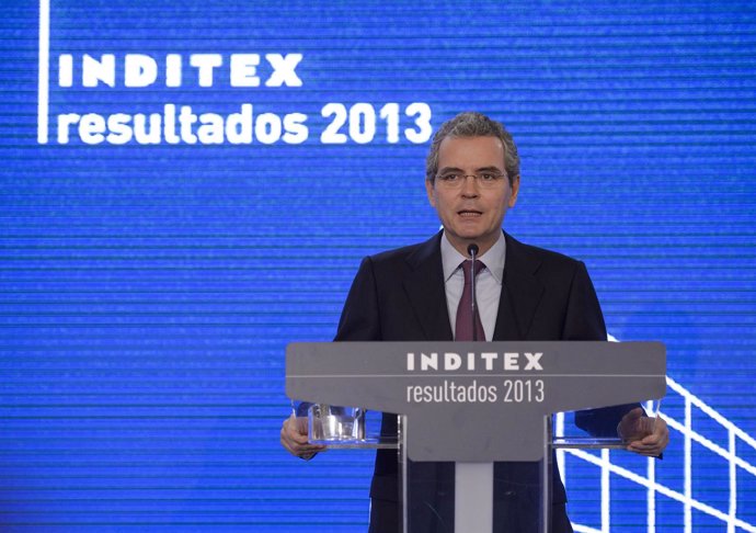 El presidente de Inditex, Pablo Isla, en la presentación de resultados de 2013 