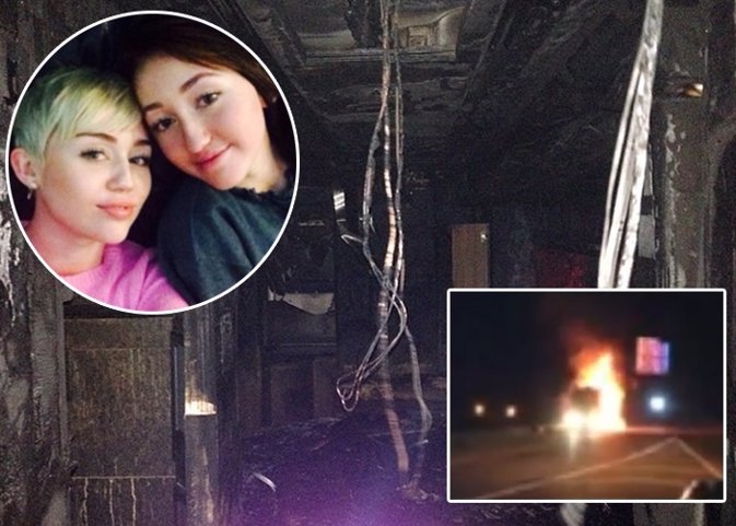¡Drama Para Miley Cyrus! Se Incendia Uno De Los Autobuses De Su Gira Bangerz 