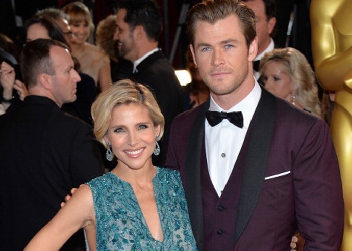 Actor Christ Hemsworth (R) and Elsa Pataky attends th