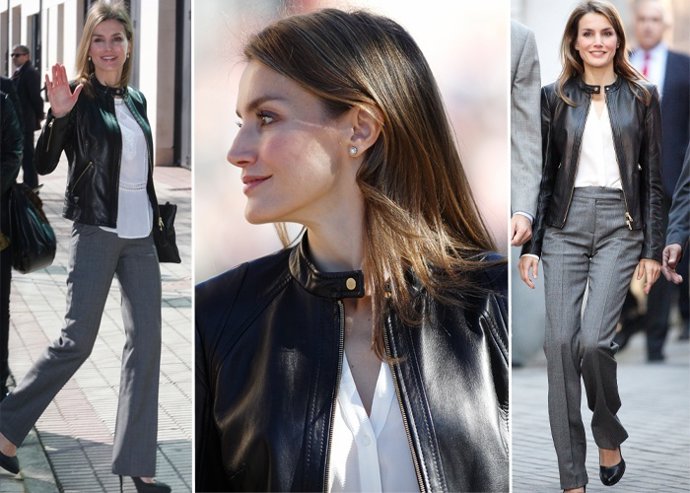 Las tres diferencias del 'look' repetido de Letizia en Asturias