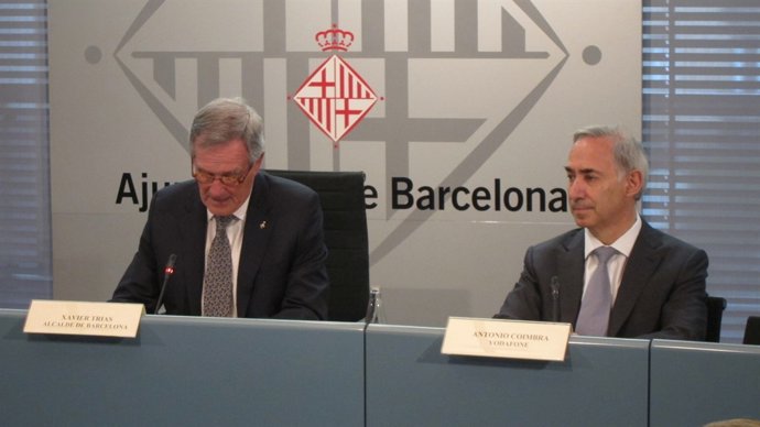 Xavier Trias (alcalde Barcelona) Antonio Coimbra (Vodafone)