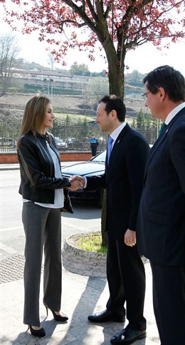 La Princesa Letizia, a su llegada a Langreo