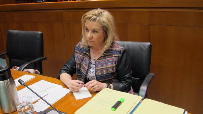 La consejera Dolores Serrat en su comparecencia en las Cortes