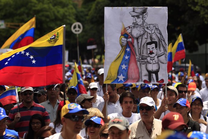 Marcha opositora en Caracas
