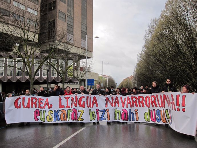 Manifestación en defensa del euskera.