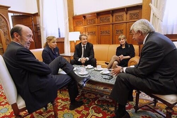 Rubalcaba, Valenciano, Rodríguez Zapatero y Felipe González