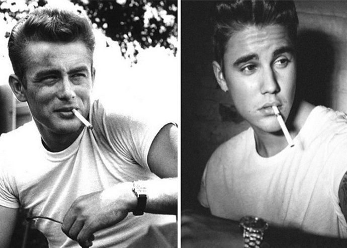 JUSTIN BIEBER POSA COMO TODO UN "REBELDE SIN CAUSA", EMULANDO A James Dean