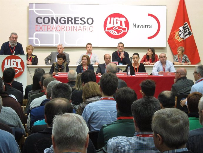 Cándido Méndez en el congreso de UGT de Navarra.