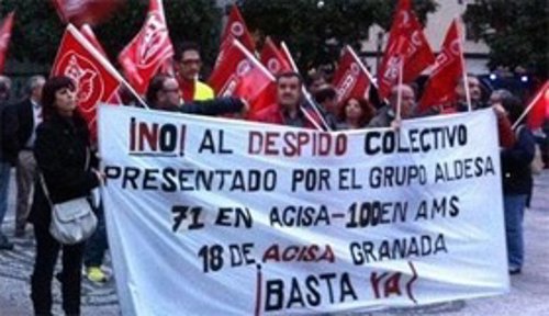 Manifestación contra un despido colectivo