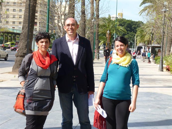 Los concejales de IU Antonia Morillas, Eduardo Zorrilla y Ana García Sempere