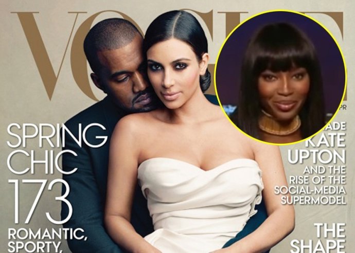 Naomi Campbell alucinada con la portada vogue kim kardashian west anna wintour