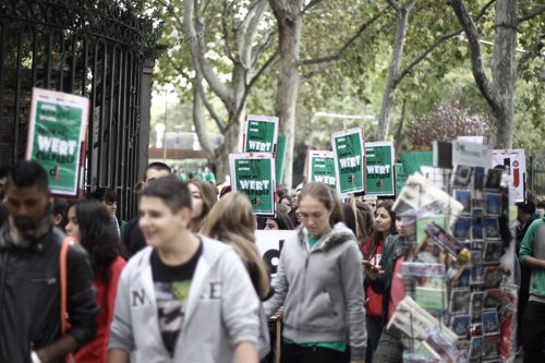 Manifestación de los estudiantes en contra de la Ley Wert